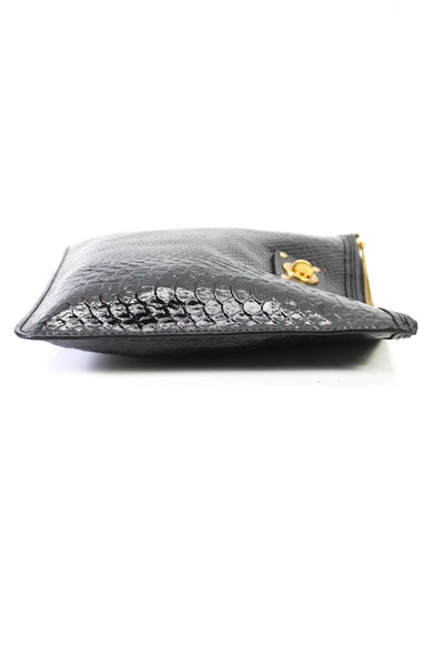 Marc By Marc Jacobs Womens Animal Print Textured Zipped Pouch Handbag Black