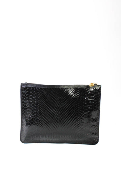 Marc By Marc Jacobs Womens Animal Print Textured Zipped Pouch Handbag Black