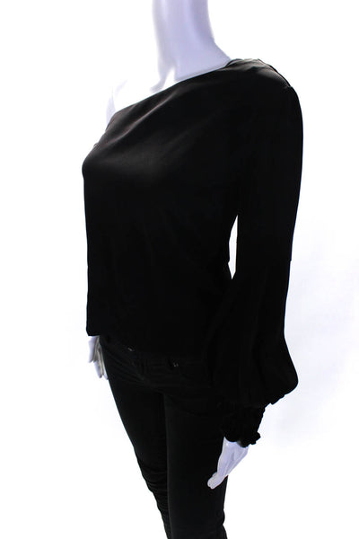 Allen Schwartz Womens Brooke One Shoulder Blouse Black Size 4 13330795