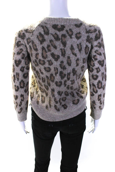 A.P.C. Womens Esther Leopard Sweater Brown Size 0 14136612