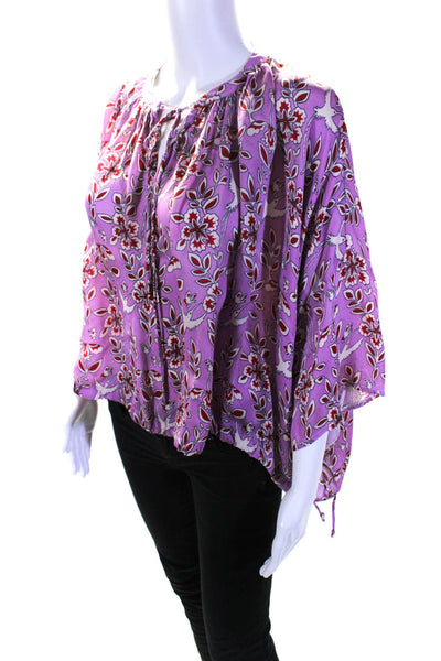 RHODE Womens Printed Helene Top Pink Size 4 13995096