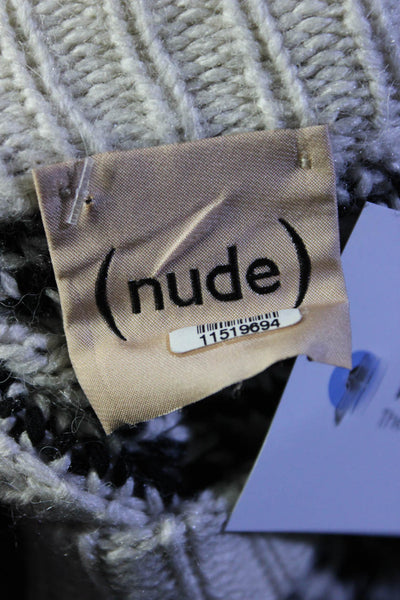 (nude) Womens Fair Isle Oversize Sweater White Size 6 11549451