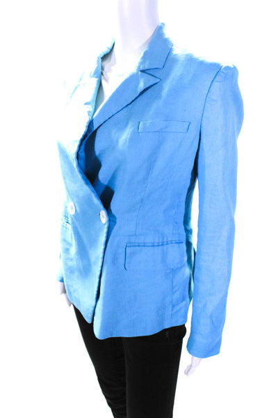 rag & bone Womens Fletcher Linen Blazer Blue Size 4 13981340