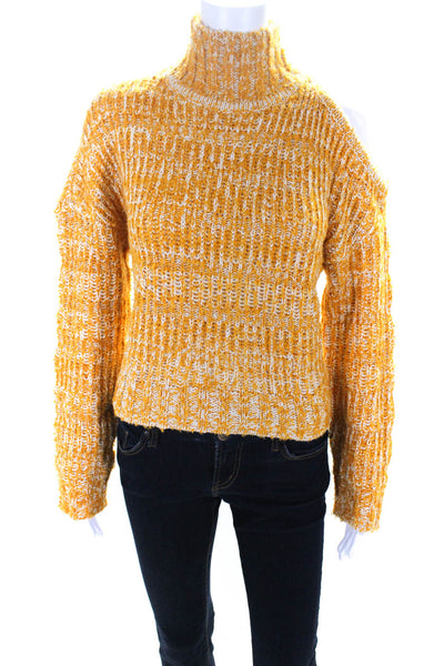 House of Harlow 1960 X Revolve Womens Cut Out Turtleneck Sweater Yellow Size XS