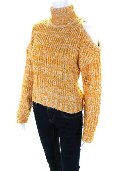 House of Harlow 1960 X Revolve Womens Cut Out Turtleneck Sweater Yellow Size XS