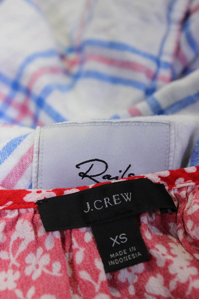 Rails J Crew Womens Plaid Floral Shirts Red White Blue Pink Size XS Small Lot 2