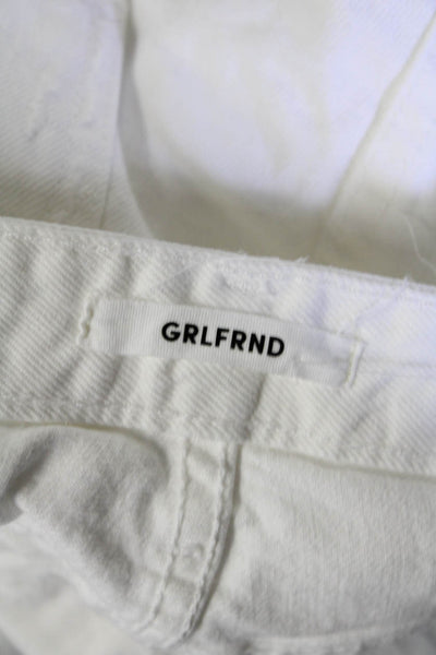 Grlfrnd Women's Five Pockets Distress Cut-Off Short White Size 30