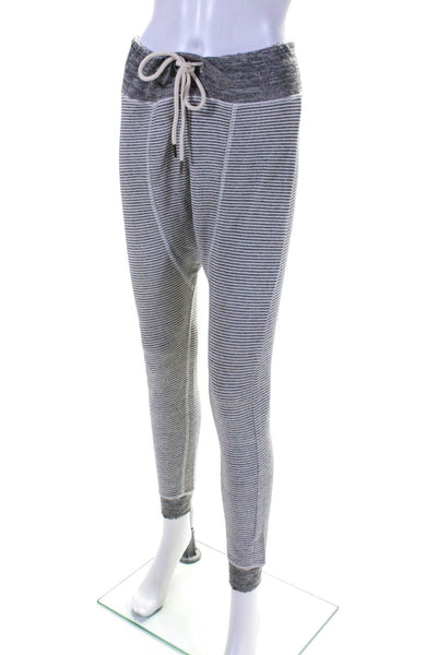 The Great Womens Striped Casual Drop Waist Drawstring Pants Gray White Size 0