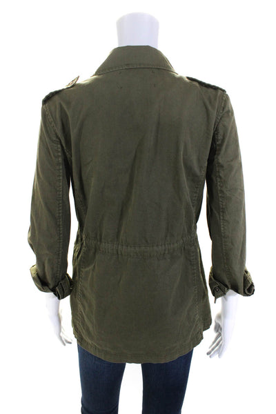 Lilly Aldridge for Velvet Womens Front Zip Collared Light Jacket Green Size XS