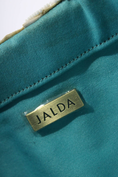Jalda Womens Beaded Hinged Pleated Clutch Handbag White