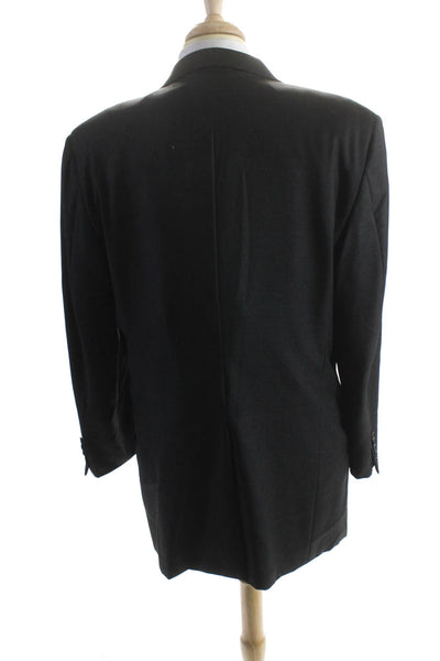 Hickey Freeman Men's Long Sleeves Lined Jacket Charcoal Gray Size 46