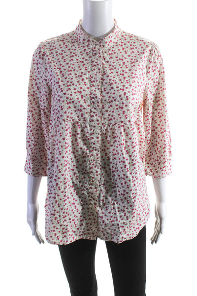 Max & Co Women's Round Neck 3/4 Sleeves Floral Blouse Size 6