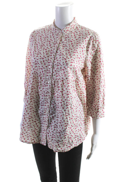 Max & Co Women's Round Neck 3/4 Sleeves Floral Blouse Size 6