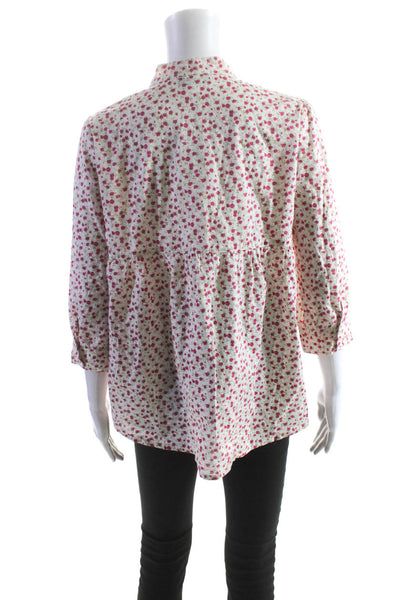 Max & Co Women's Round Neck 3/4 Sleeves Floral Blouse Size 6