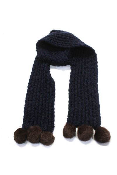 Max & Co Women's Cozy Knit Scarf Navy Blue
