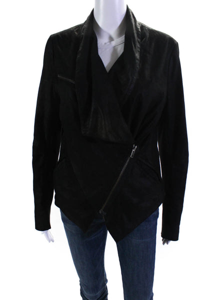 Bagatelle Women's Long Sleeves Leather Moto Jacket Black Size M