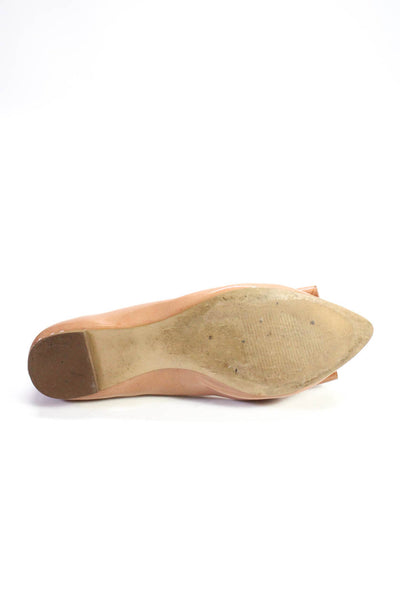 J Crew Women's Pointed Toe Bow Ballet Flat Shoe Nude Size 6