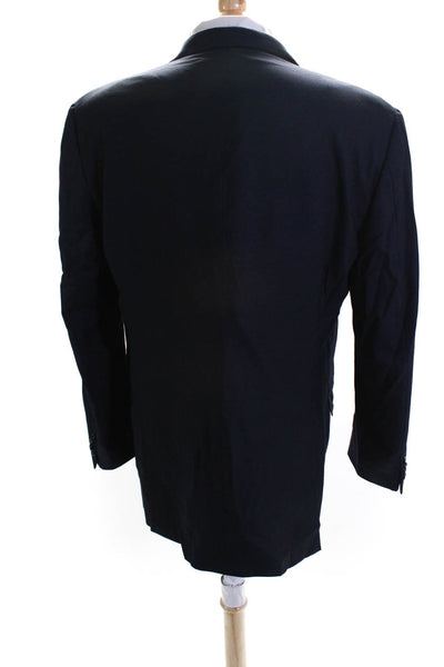 Ermenegildo Zegna Mens Three Button Blazer Jacket Navy Blue Size 42