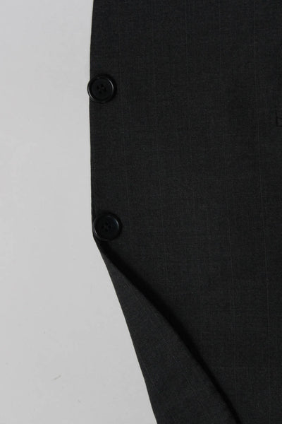 Sulka Mens Pinstriped Two Button Blazer Jacket Gray Wool Size 44