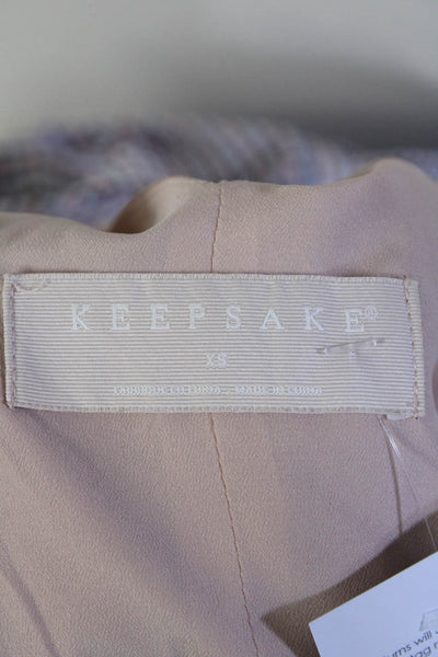 Keepsake Womens Blush V-Neck Drape Sleeveless Zip Back Hi-Low Dress Size XS