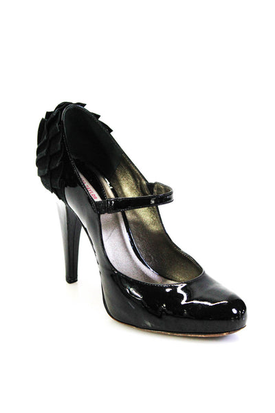Rebecca Taylor Womens Black Ruffle Detail High Heels Mary Janes Shoes Size 8B