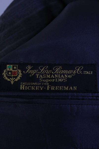 Hickey Freeman Mens Striped Madison Blazer Jacket Gray Wool Size 43 Regular