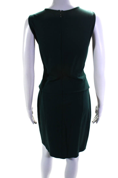 Theory Womens Sleeveless Peplum Dellera Dress Emerald Green Size 10