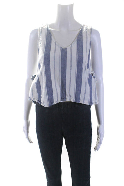Madewell Womens Striped Side Tie Tank Blue Size 6 14098324