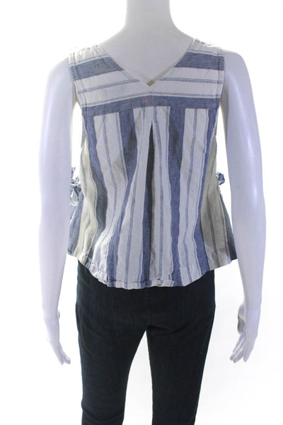 Madewell Womens Striped Side Tie Tank Blue Size 6 14098324