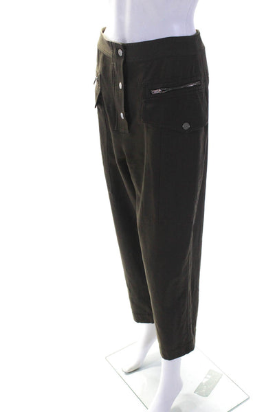 3.1 Phillip Lim Womens Wool Snap Cargo Pants Green Size 6 12719444