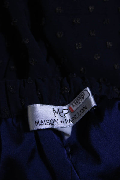 Maison de Papillon Womens Marissa Gold Embellished Jumpsuit Blue Size 6 13483377