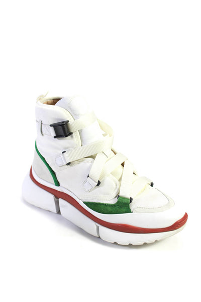 Chloe Womens Leather High Top Chunky Sneakers White Size 39 9