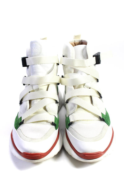 Chloe Womens Leather High Top Chunky Sneakers White Size 39 9