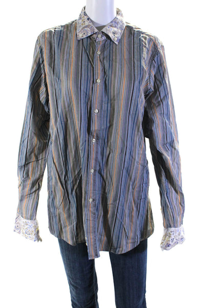 Etro Milano Women's Striped Button Down Blouse Multicolor Size 42