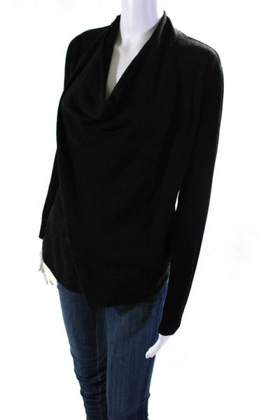 All Saints Women's Wool Long Sleeve Cowl Neck Knit Top Black Size 2