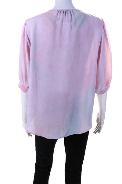 B Collection by Bobeau Womens Tie Dye Valerie Top Pink Size 12 13619265