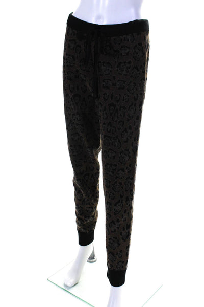 Baja East Womens Leopard Printed Joggers Brown Size 10 13665286