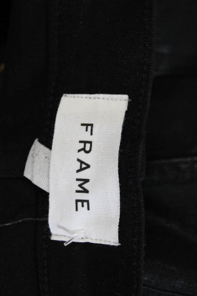 Frame Womens Cotton Buttoned Zipped Skinny Leg Pants Black Size EUR30