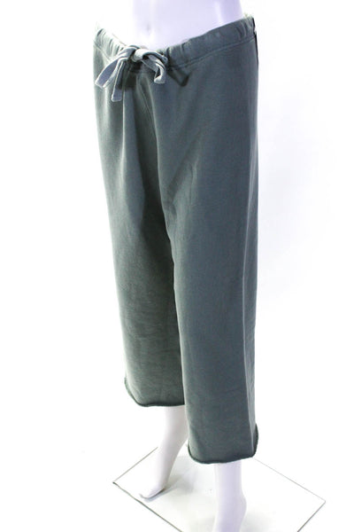 Frank & Eileen Womens Catherine Wide Leg Crop Favorite Sweatpants Sage Medium