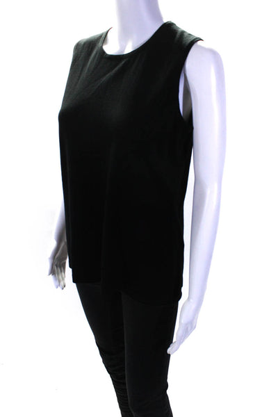 J Envie Womens Sleeveless Knit Crew Neck Tank Top Blouse Black Size Small