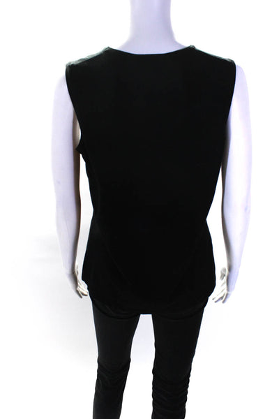 J Envie Womens Sleeveless Knit Crew Neck Tank Top Blouse Black Size Small