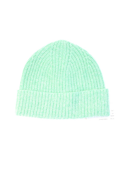 Autumn Cashmere Womens Ribbed Knit Beanie Hat Fuzzy Mint Cashmere One Size