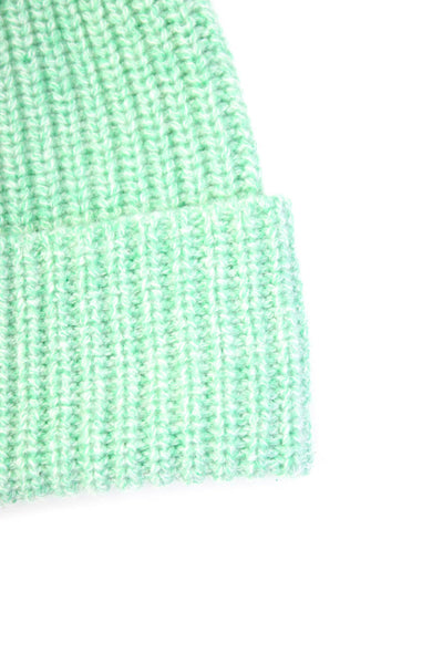 Autumn Cashmere Womens Ribbed Knit Beanie Hat Fuzzy Mint Cashmere One Size