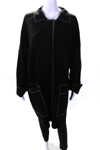 Lafayette 148 New York Women's Long Sleeves Button Up Jacket Black Size XXL