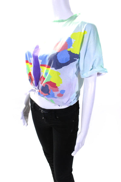 Stella McCartney Kids Girls Crewneck Short Sleeves Multicolor T-Shirt Size 14