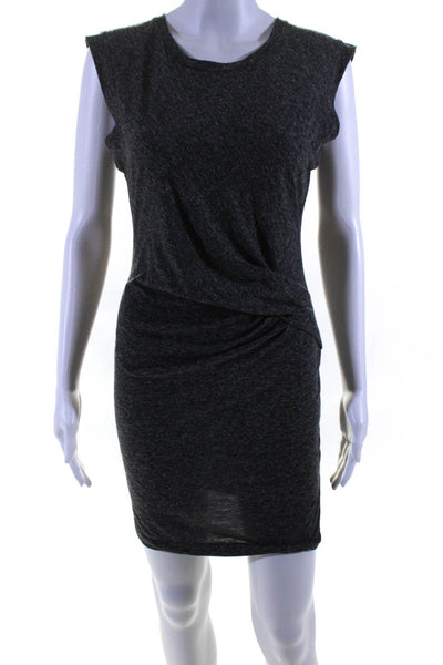IRO Women's Sleeveless Knee Length Gathered T-shirt Dress Gray Size S