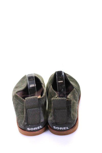 Sorel Womens Slip On Round Toe Loafers Dark Green Suede Size 10