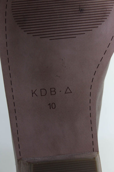 Kelsi Dagger Brooklyn Womens Block Heel Round Toe Booties Brown Leather Size 10