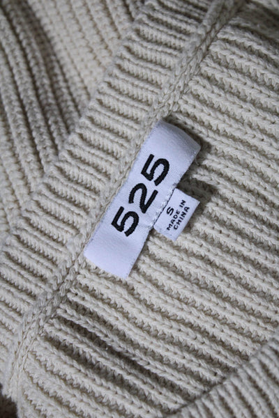 525 Womens Long Sleeves Crew Neck Pullover Sweater Beige Cotton Size Small