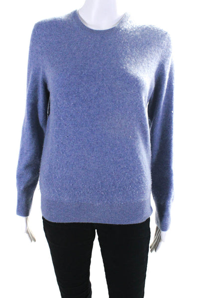Naadam Womens Blue Cashmere Crew Neck Long Sleeve Pullover Sweater Top Size S